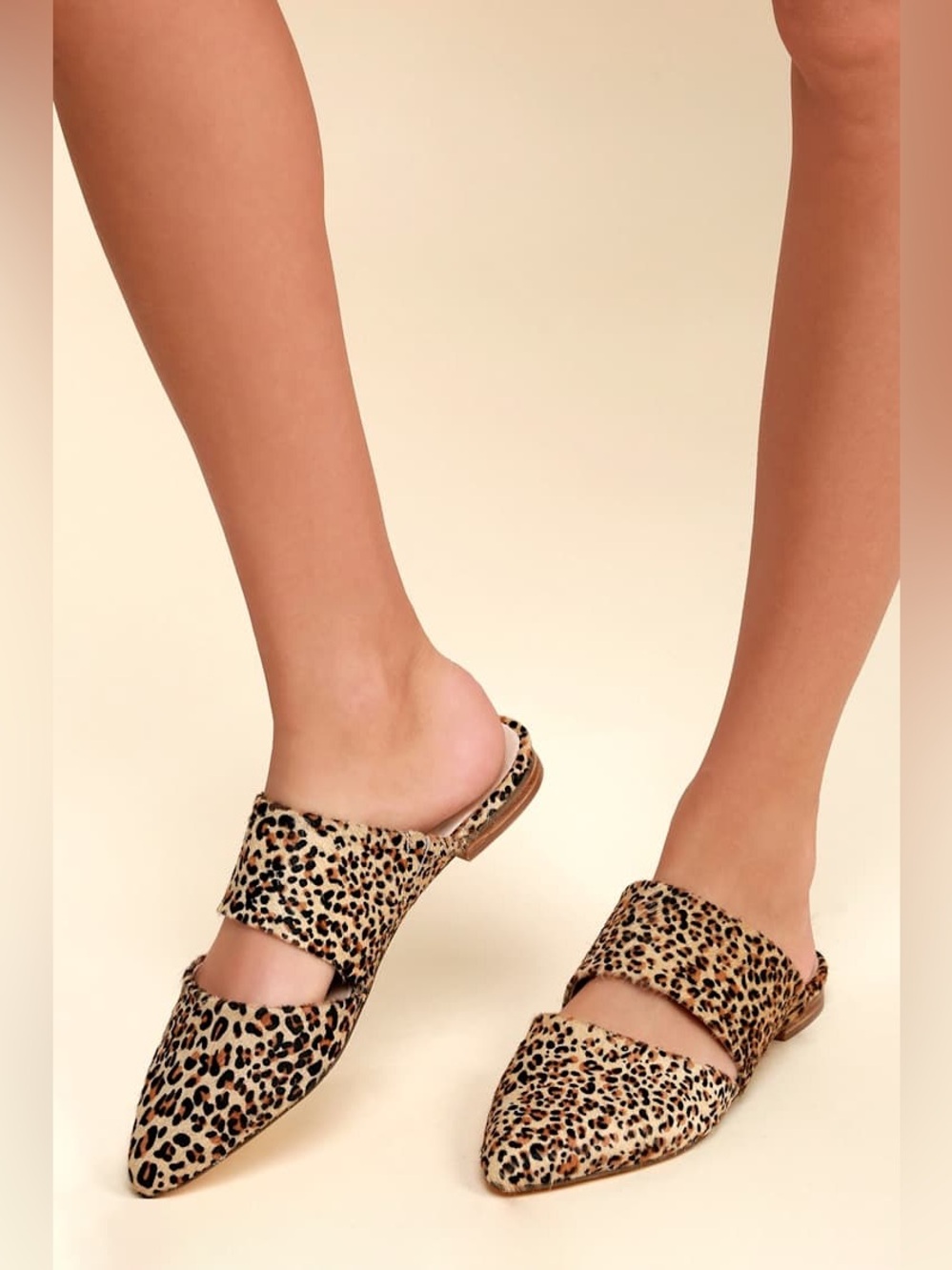 Matisse Berlin Leopard Calf Hair Pointed Toe Mule Flats Quiet Luxury Old Money
